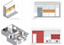 office interior design and 3d rendering